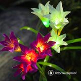 New-Upgraded Artificial Lily Solar Garden Stake Lights (2 Packs of 8 Lilies)