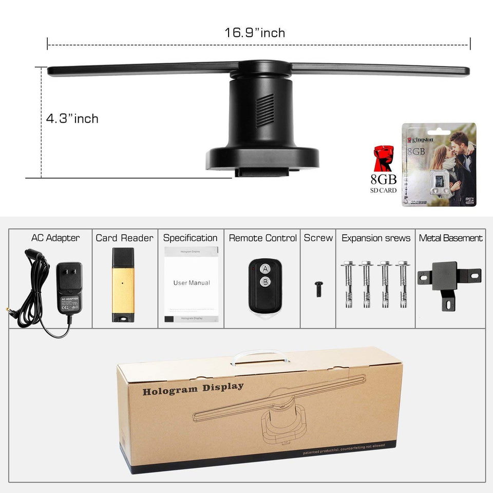 HoloMid™ 3D Holographic Air Fan Display